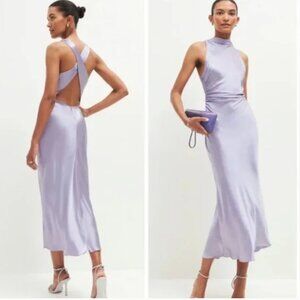 Reformation Casette Silk Dress – Atara (Lavender) – Size 2 – Brand New with Tags